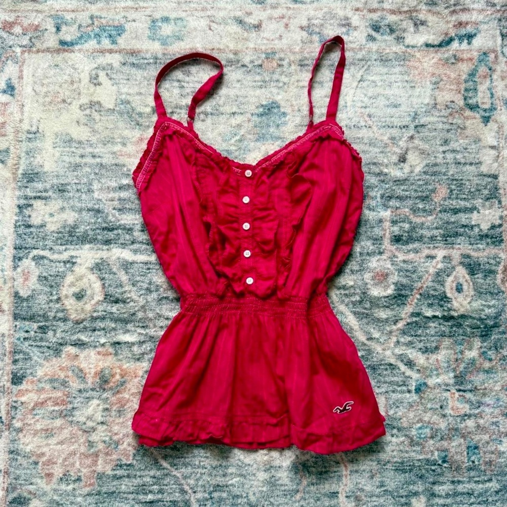 Vintage Hollister Hot Pink Babydoll Tank Top